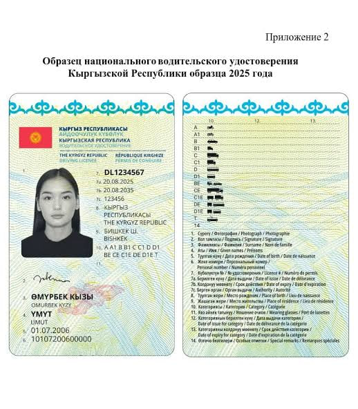 Как выглядит новый формат водительских прав Кыргызстана