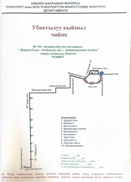 Новые схемы движения транспорта в Бишкеке с 1 апреля 2026
