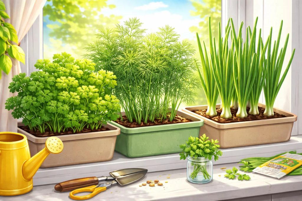 Как вырастить зелень на подоконнике: пошаговый гайд для начинающих