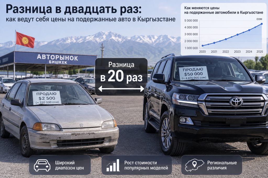 Разница в двадцать раз: как ведут себя цены на подержанные авто в Кыргызстане